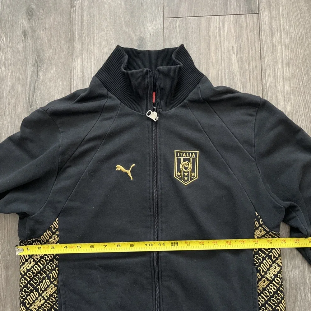 Puma Italia FIGC Full Zip Jacket Mens S Black Gold